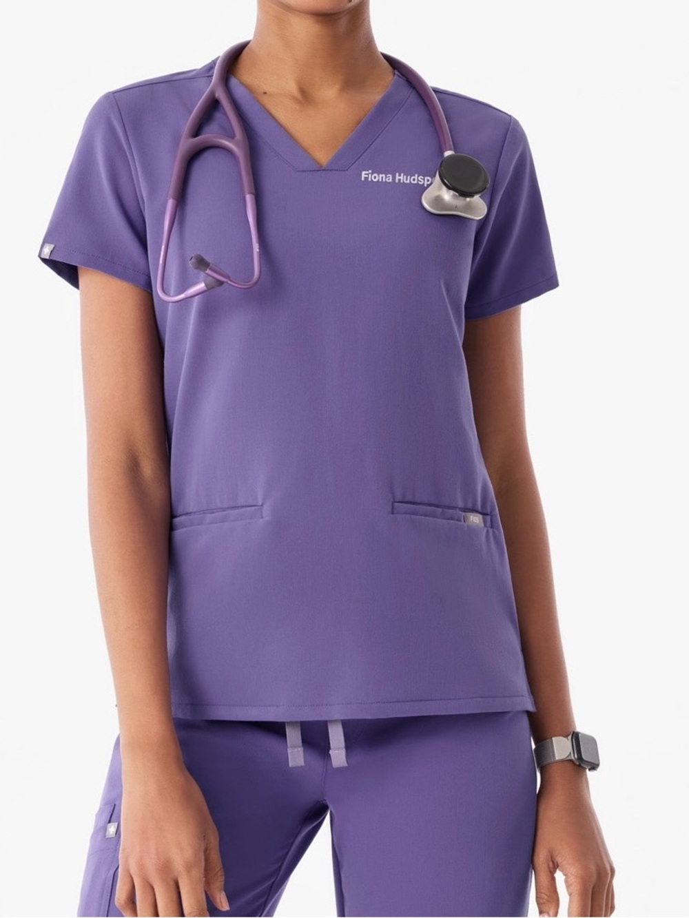FIGS Casma Three-Pocket Scrub Top Size Medium Purple PO# 3129